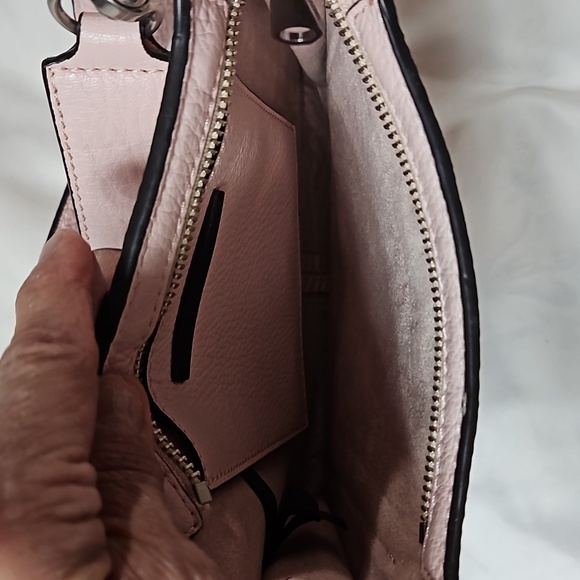 REBECCA MINKOFF PINK PEBBLED LEATHER CROSSBODY BAG -PURSE - Picture 5 of 9